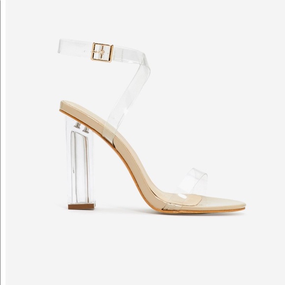 Super Cute Women’s Cristal Heels Shoes Transparent Strappy - Picture 6 of 6